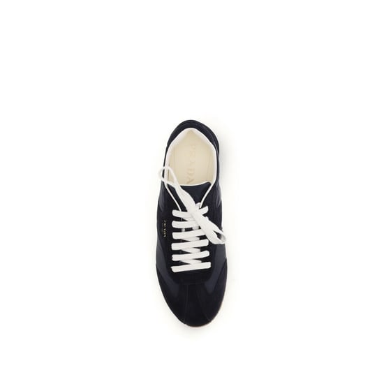 Prada Blauwe Kalfsleren Bos Taurus Sport Sneakers - Image 4