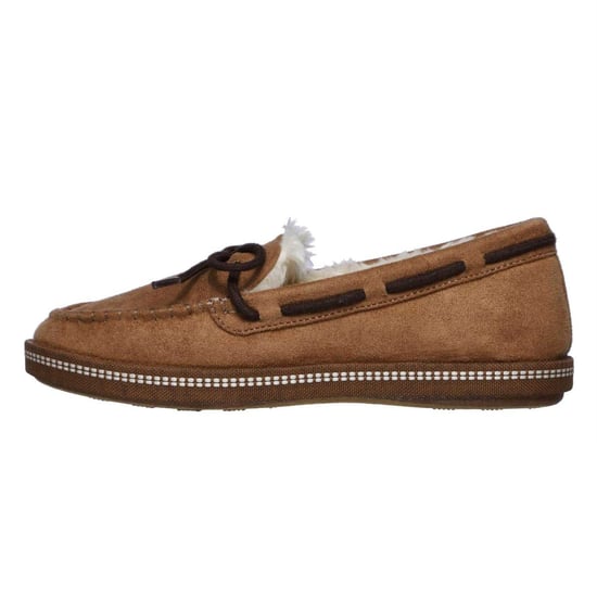 Skechers Comfortabele platte mocassin-pantoffels van imitatiesuède voor dames (Kastanje) - Image 2