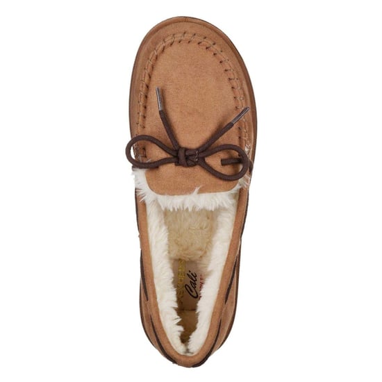 Skechers Comfortabele platte mocassin-pantoffels van imitatiesuède voor dames (Kastanje) - Image 3