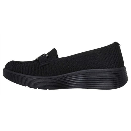 Skechers Dames-sportschoenen met gestructureerd breisel, Arch Fit-pasvorm en plateauzool (Zwart) - Image 1
