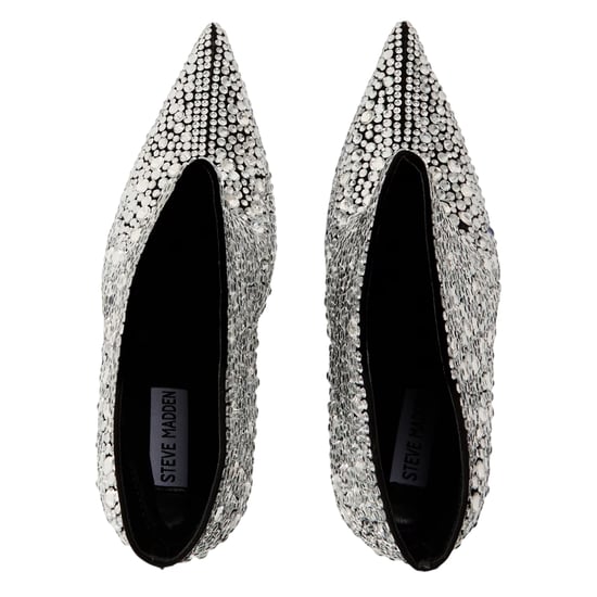 Steve Madden Sentinel-enkellaarsjes voor dames met strass-steentjes, metallic afwerking en hoge stilettohak (Zilver) - Image 3