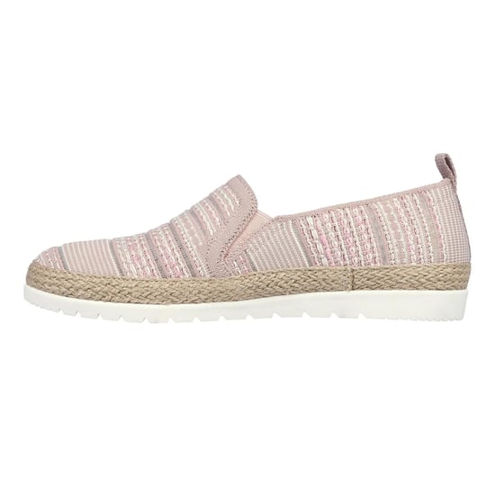 Skechers Espadrilles voor dames met dubbele elastische inzet en geweven bovenwerk, zonder veters (Roze) - Image 2