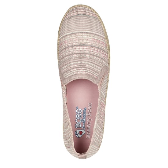 Skechers Espadrilles voor dames met dubbele elastische inzet en geweven bovenwerk, zonder veters (Roze) - Image 3