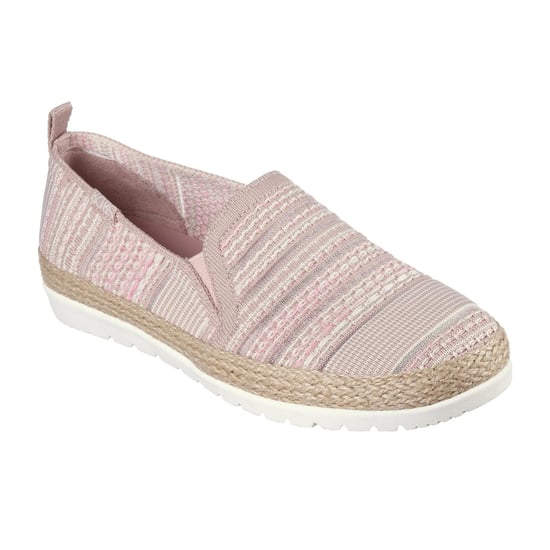 Skechers Espadrilles voor dames met dubbele elastische inzet en geweven bovenwerk, zonder veters (Roze) - Image 5