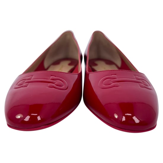 Salvatore Ferragamo Horsebit ballerina's in bordeauxrood lakleer - Image 2