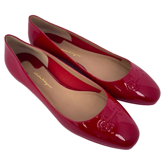 Salvatore Ferragamo Horsebit ballerina's in bordeauxrood lakleer - Image 5