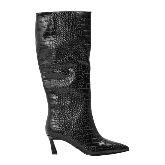 Steve Madden Dameslaarzen van Lavan-leer met uitlopende schacht en hoge hak, tot aan de knie (Zwart) - Image 1