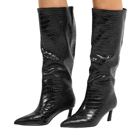 Steve Madden Dameslaarzen van Lavan-leer met uitlopende schacht en hoge hak, tot aan de knie (Zwart) - Image 4