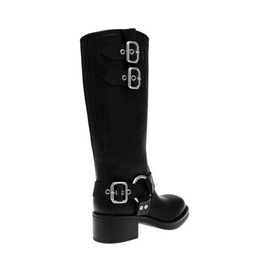 Steve Madden Motorrijlaarzen voor dames in oosterse stijl, van leer en met gespdetails (Zwart) - Image 4