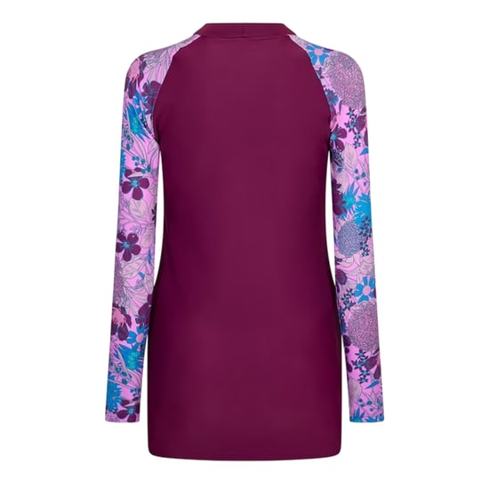 Speedo Dames Bloemprint Lange Mouw Modesty Badpak (Paars/Blauw) - Image 2