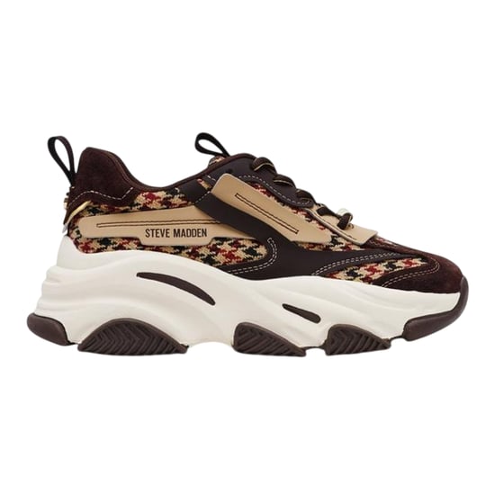 Steve Madden Possession-E-platformsneakers voor dames (Bruin/paars geruit) - Image 1