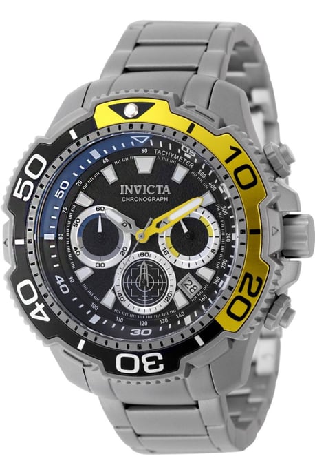 Invicta Ti-22 49492 Herenhorloge - Quartz Uurwerk - Titanium met Zwarte Wijzerplaat - 48 mm - Image 1