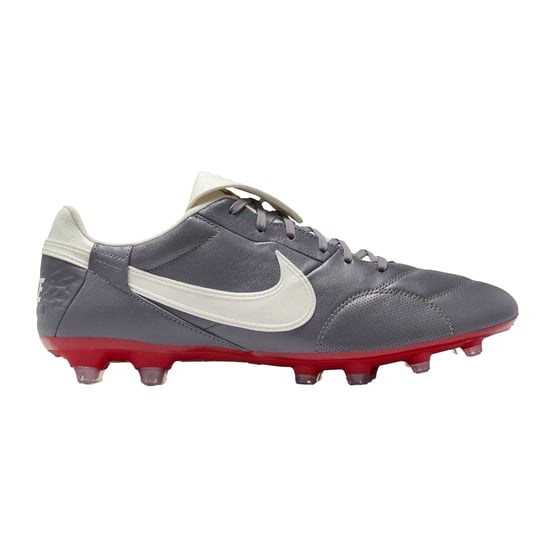 Nike Heren Premier 3 Classic Leer Firm Ground Voetbalschoenen (Grijs/Rood) - Image 1