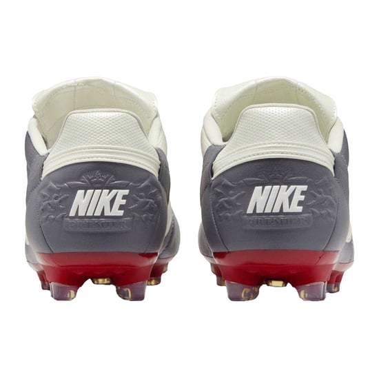 Nike Heren Premier 3 Classic Leer Firm Ground Voetbalschoenen (Grijs/Rood) - Image 2