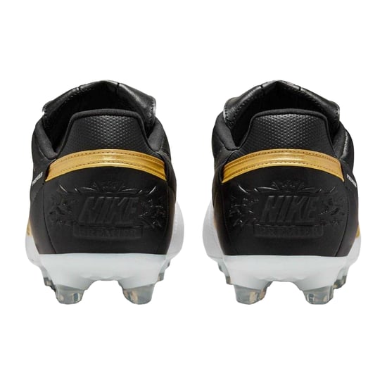 Nike Heren Premier 3 Classic Leather Firm Ground Voetbalschoenen (Wit/Zwart/Goud) - Image 2
