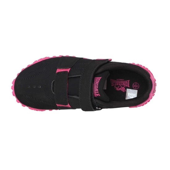 Lonsdale Kinderen Fulham Leren Sneakers (Zwart/Cerise) - Image 2