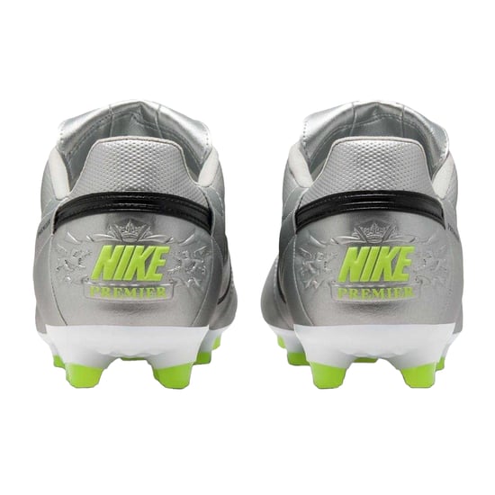 Nike Heren Premier 3 Classic Leather Firm Ground Voetbalschoenen (Zilver/Zwart) - Image 2