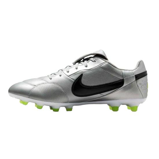 Nike Heren Premier 3 Classic Leather Firm Ground Voetbalschoenen (Zilver/Zwart) - Image 3