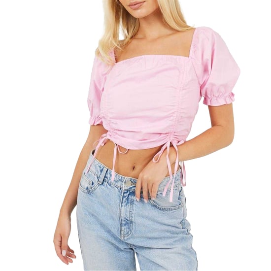 Brave Soul Crop-top met pofmouwen voor dames (Roze) - Image 1