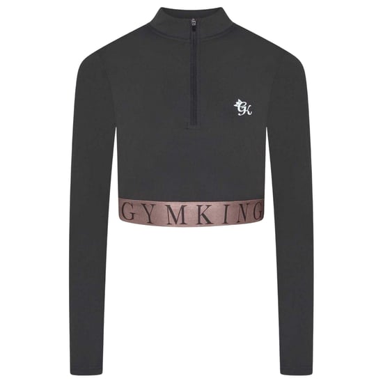 Gym King Impact-crop-top met halve ritssluiting voor dames (Leisteen/Perzik) - Image 1