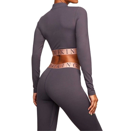 Gym King Impact-crop-top met halve ritssluiting voor dames (Leisteen/Perzik) - Image 5
