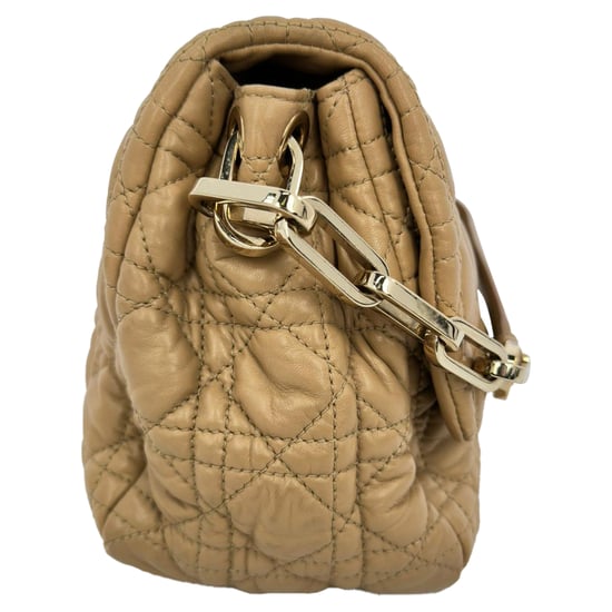 Dior Cannage Gequilted New Lock Flap Bag in Beige Lamsleer - Image 3