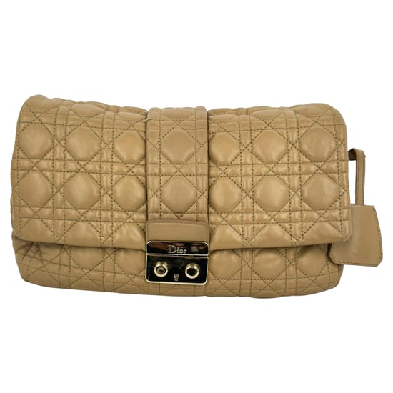 Dior Cannage Gequilted New Lock Flap Bag in Beige Lamsleer - Image 4