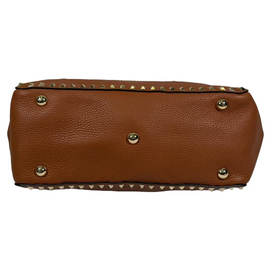 Valentino Light Cuir Rockstud Trapeze Tote in Bruin Leer - Image 4