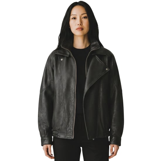 Dames zwart lamsleer Big Bomber Biker Blouson Oversized Jas - Krakau - Image 1