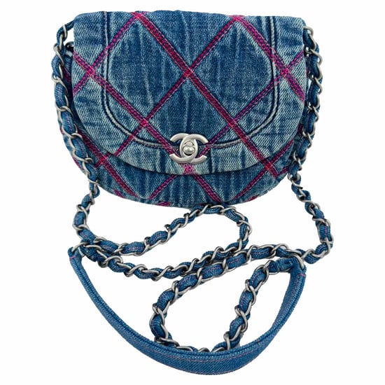 Chanel Coco Beach Mini Schoudertas in Blauw Katoen - Image 1