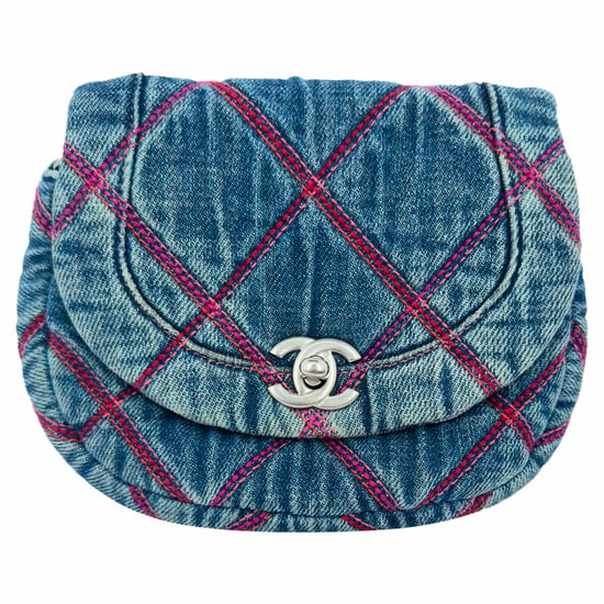 Chanel Coco Beach Mini Schoudertas in Blauw Katoen - Image 3