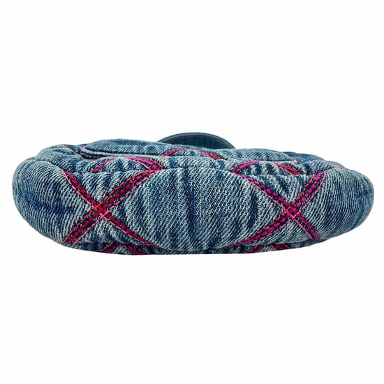 Chanel Coco Beach Mini Schoudertas in Blauw Katoen - Image 6