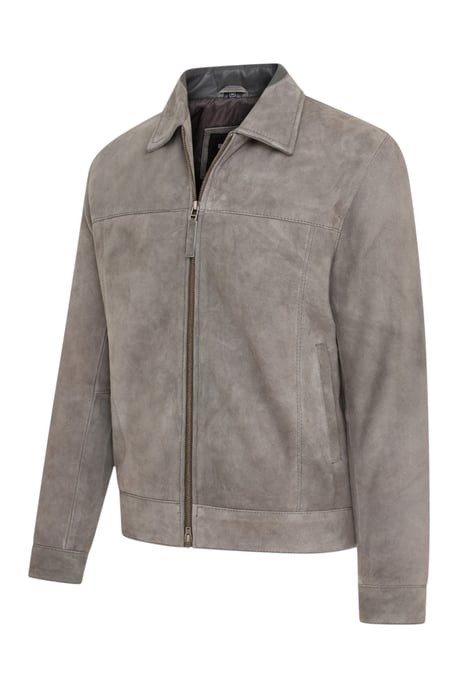 Heren Stone Goat Suede Leren Harrington Biker Jas - Ridge - Image 3