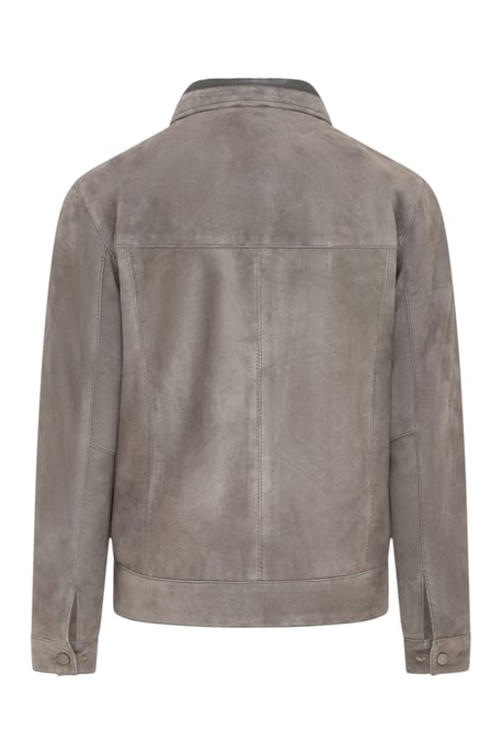 Heren Stone Goat Suede Leren Harrington Biker Jas - Ridge - Image 5