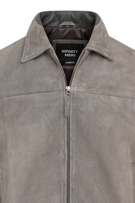 Heren Stone Goat Suede Leren Harrington Biker Jas - Ridge - Image 6