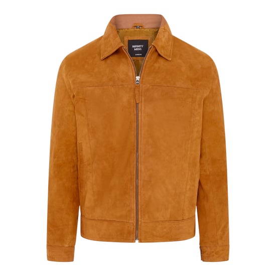 Heren Tan Geitensuède Leren Harrington-bikerjas - Bursa - Image 2