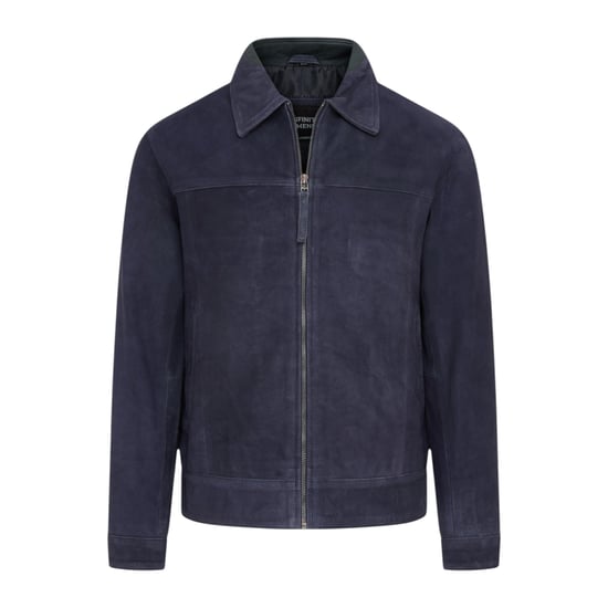 Heren Navy Geit Suède Leren Harrington Biker Jas - Bursa - Image 2