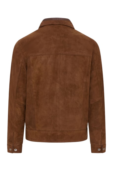 Mannen Bruine Geitensuède Leren Harrington-bikerjas - Ridge - Image 5