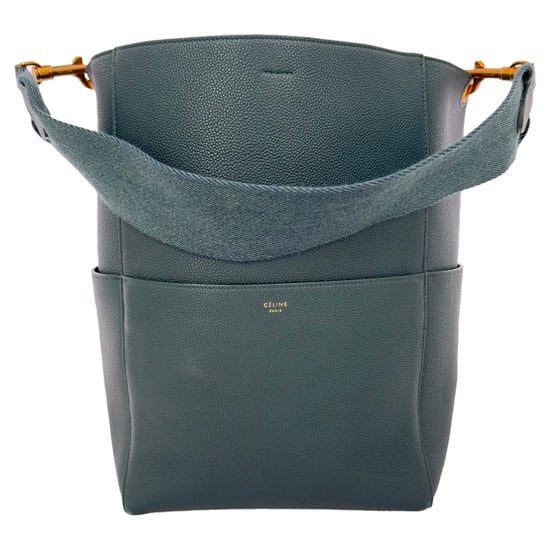 Celine Medium Sangle Emmertas in Groene Leer - Image 2