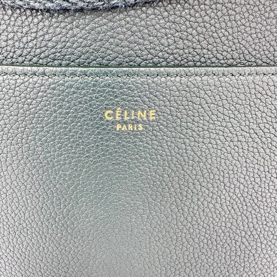 Celine Medium Sangle Emmertas in Groene Leer - Image 3