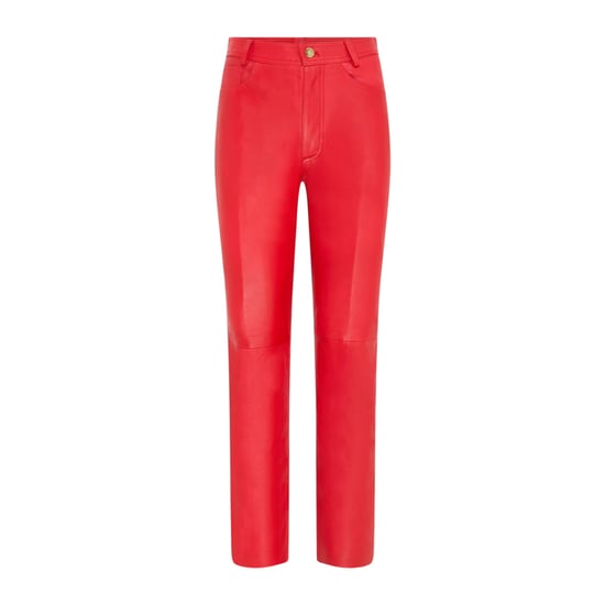 Dames Red Lamb Leather 501 Biker Jeans - Sogndal - Image 2