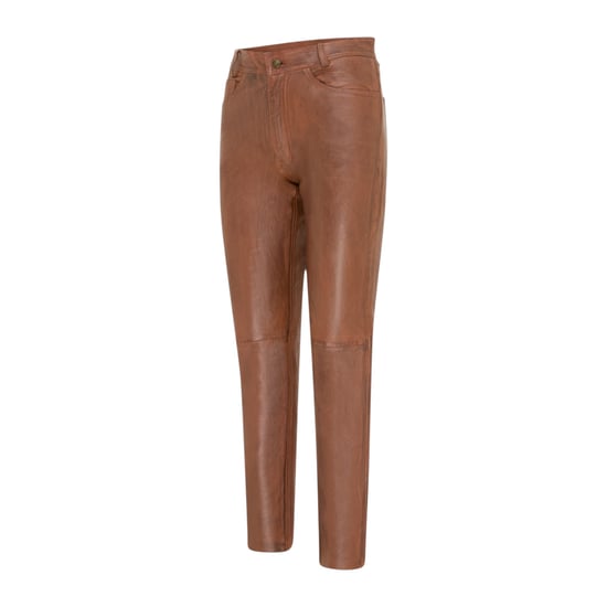 Dames Tan Lamsleer 501 Biker Jeans - Ankara - Image 2