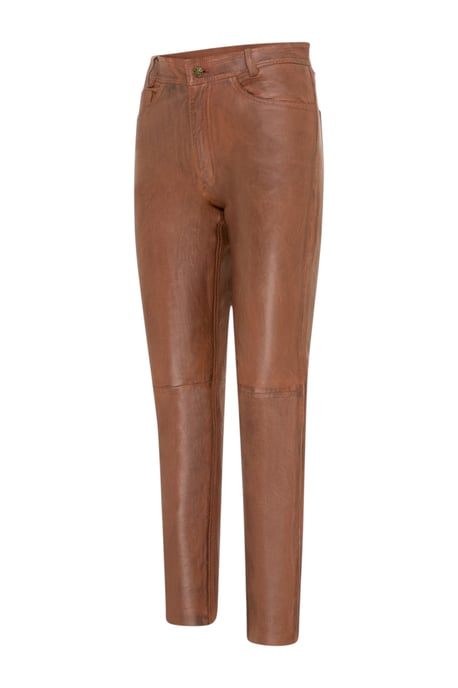 Dames Tan Lamsleer 501 Biker Jeans - Scharlakenrood - Image 3