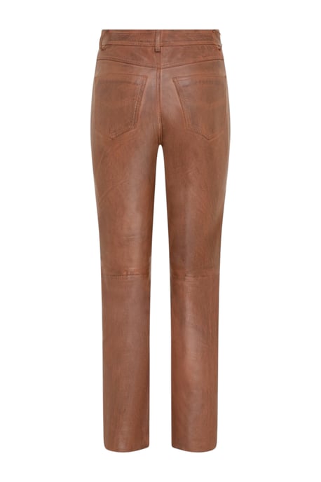 Dames Tan Lamsleer 501 Biker Jeans - Scharlakenrood - Image 4