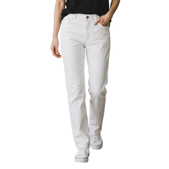 Dames witte lamsleer 501 Biker jeans - Sogndal - Image 1