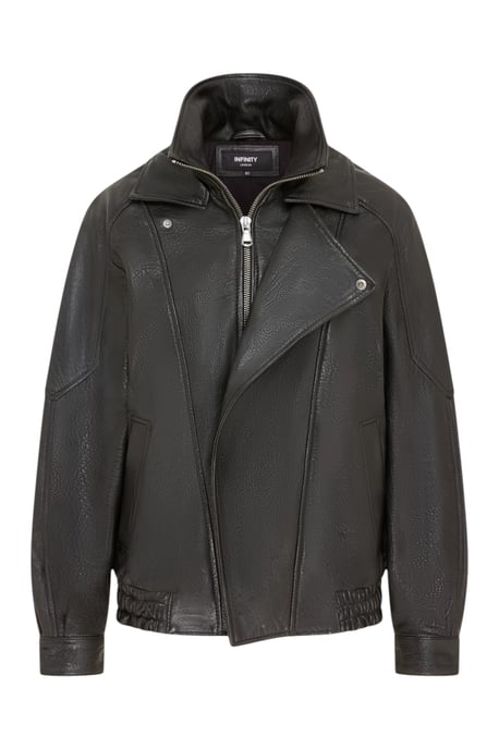 Dames zwarte lamsleer Big Bomber Biker Blouson Oversized Jas - Bloom - Image 2