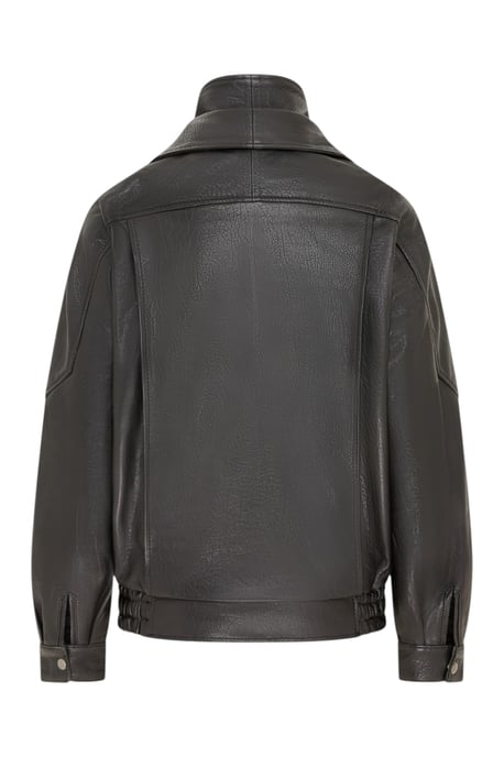 Dames zwarte lamsleer Big Bomber Biker Blouson Oversized Jas - Bloom - Image 5