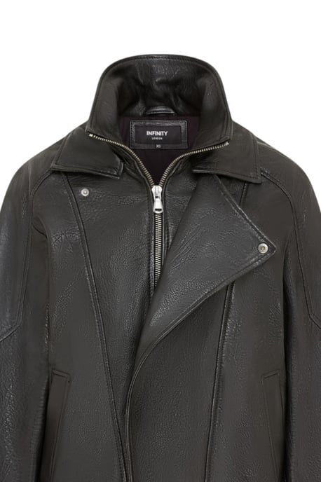 Dames zwarte lamsleer Big Bomber Biker Blouson Oversized Jas - Bloom - Image 6