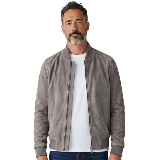 Heren Grijze Geit Suède MA-1 Bomber Jasje-Antalya - Image 1
