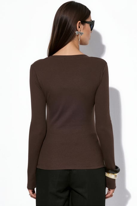 Dames Ribbel Slim-Fit Lange Mouwen Top - Image 3